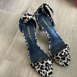 Madden Girl cheetah print sparkle heels.